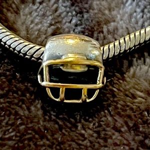 Pandora Two tone football helmet charm